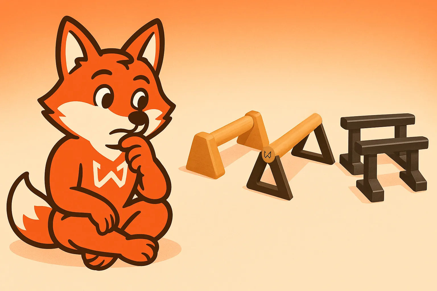 Different types of parallettes comic style wild dynamics