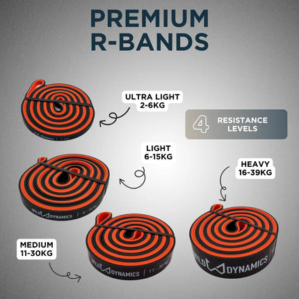 Diagram of Premium R-Bands with resistance levels on a gray background