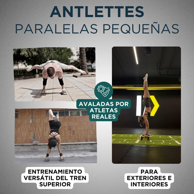 Anuncio de las Antlettes con personas usándolas en exteriores e interiores.