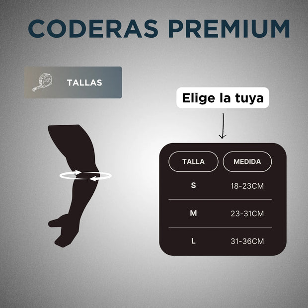 Tabla de tallas para las coderas premium wilddynamics