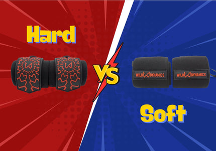 Two wrist straps labeled 'Hard' and 'Soft' on a red and blue background with 'WILLYDYNAMICS' branding.