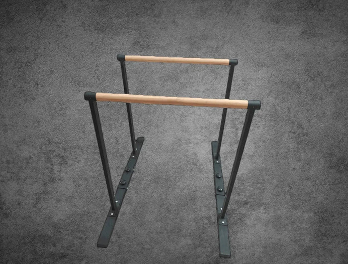 Pair of parallel bars on a dark gray background