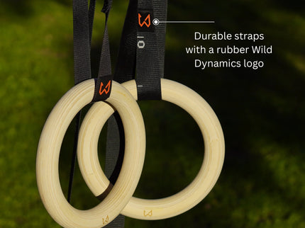 Workout rings with durable straps