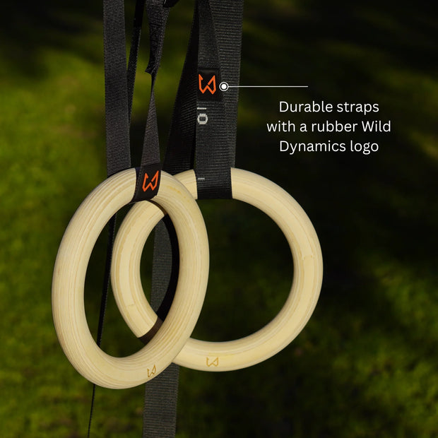 Workout rings with durable straps