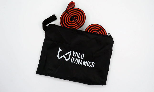 Set of wild dynamics resistance bands in a carry bag