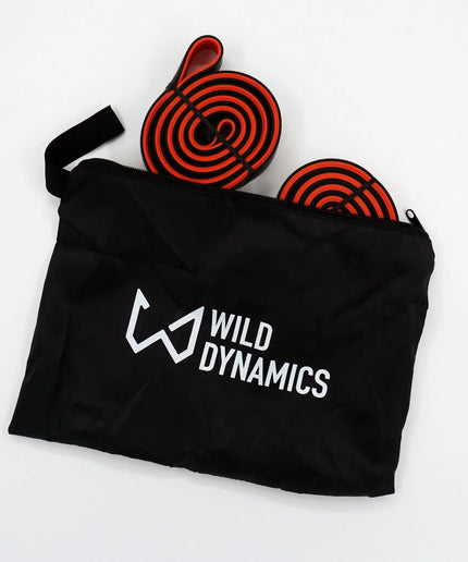 Set of wild dynamics resistance bands in a carry bag